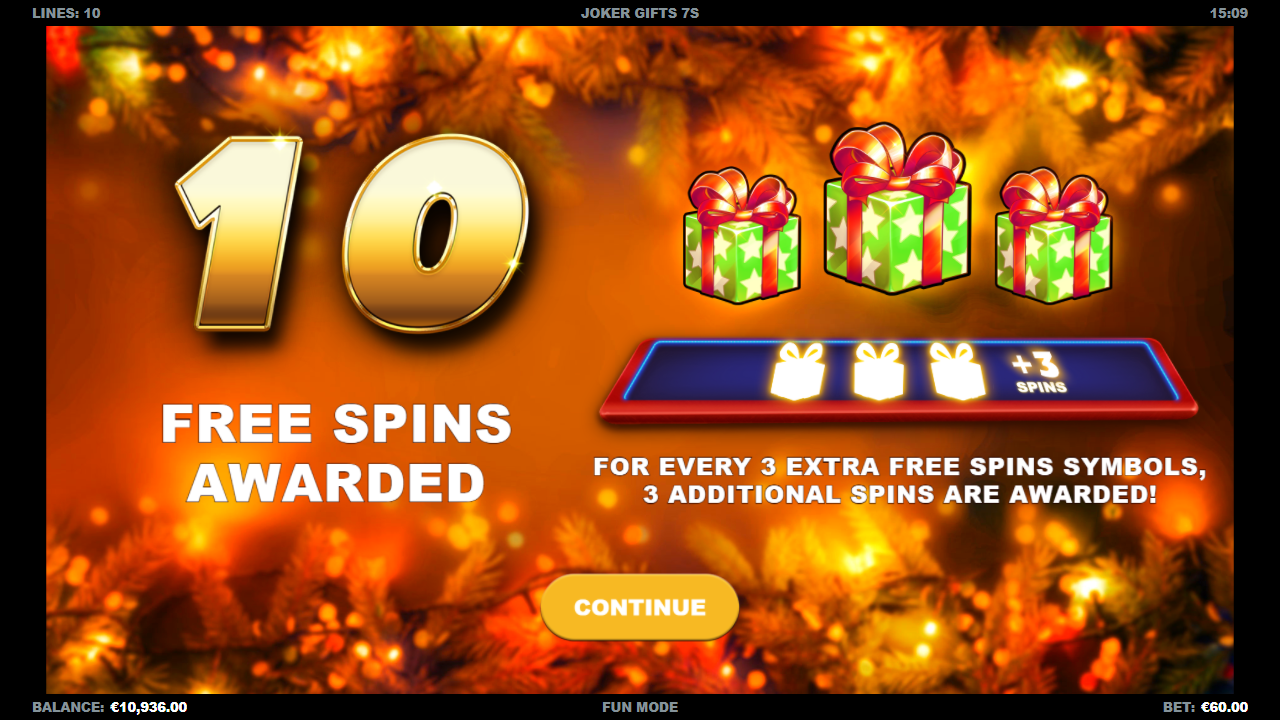 Joker Gifts 7s — Screenshot aus eigener Sitzung