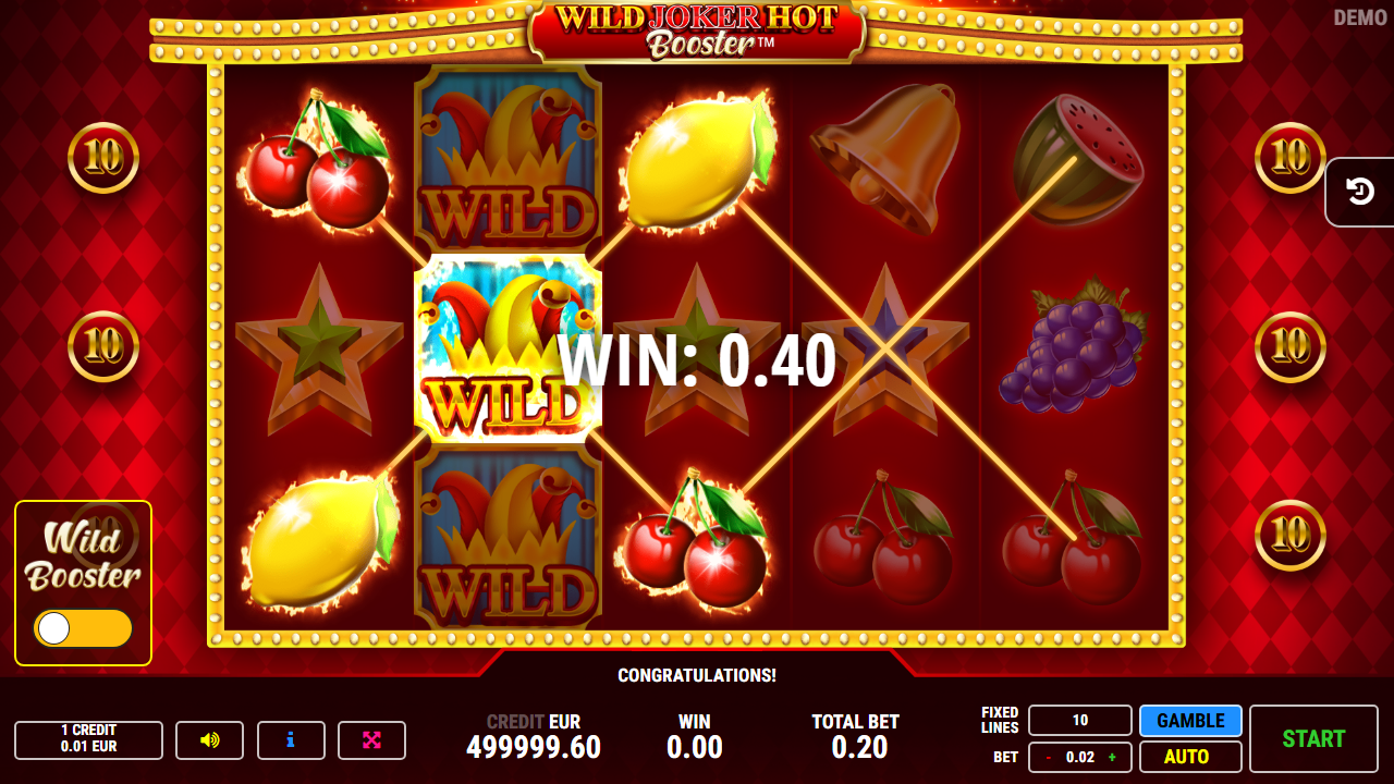Wild Joker Hot Booster — Screenshot aus eigener Sitzung