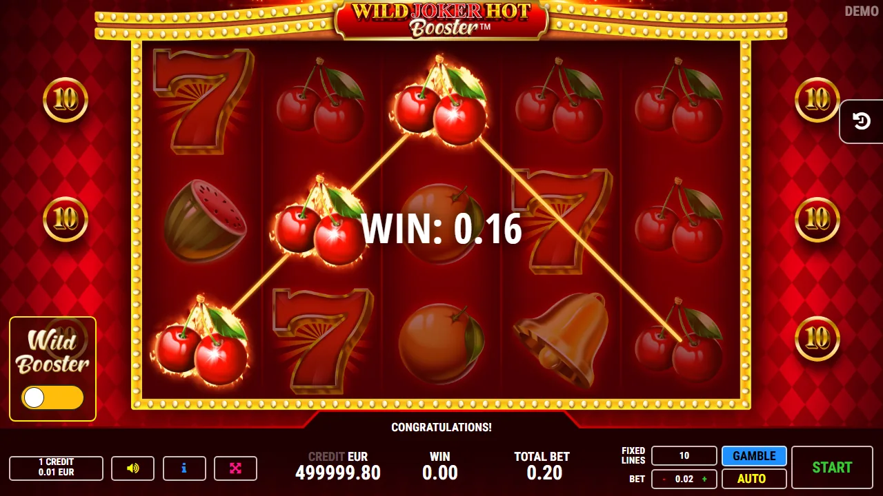 Wild Joker Hot Booster — Screenshot aus eigener Sitzung