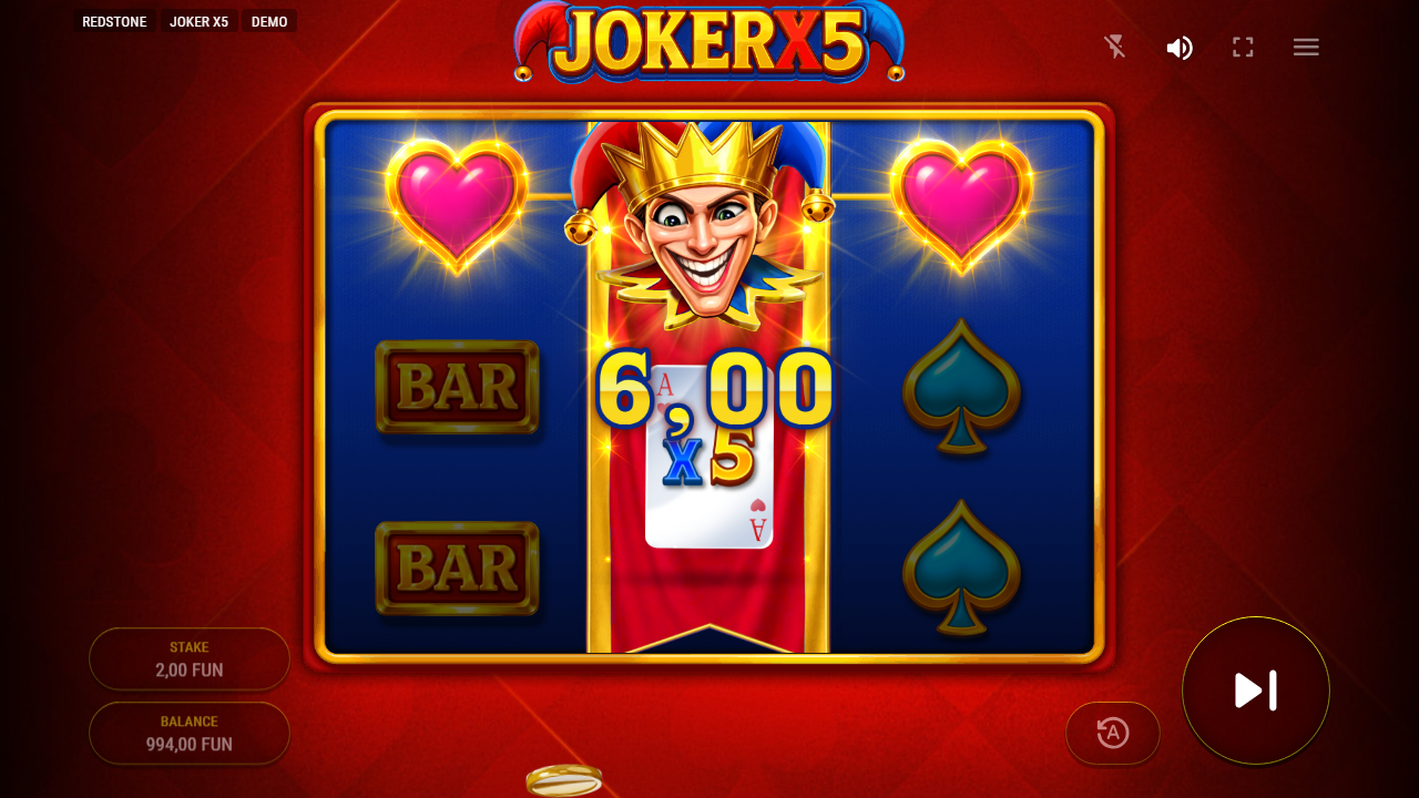 Joker x5 — Screenshot aus eigener Sitzung