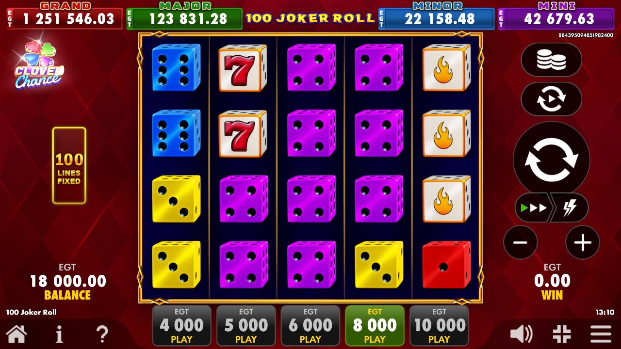 100 Joker Roll — Screenshot aus eigener Sitzung