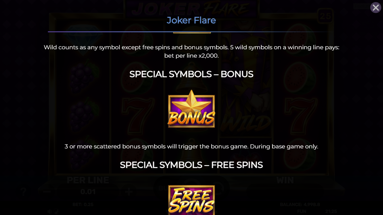 Joker Flare — Screenshot aus eigener Sitzung